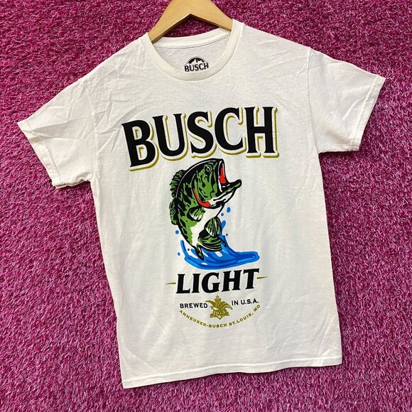Busch Busch Light Brewed for Fishermen Colorway Beige T-Shirt Small - Picture 3 of 4